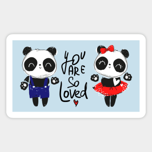 Panda Couple Loved Magnet